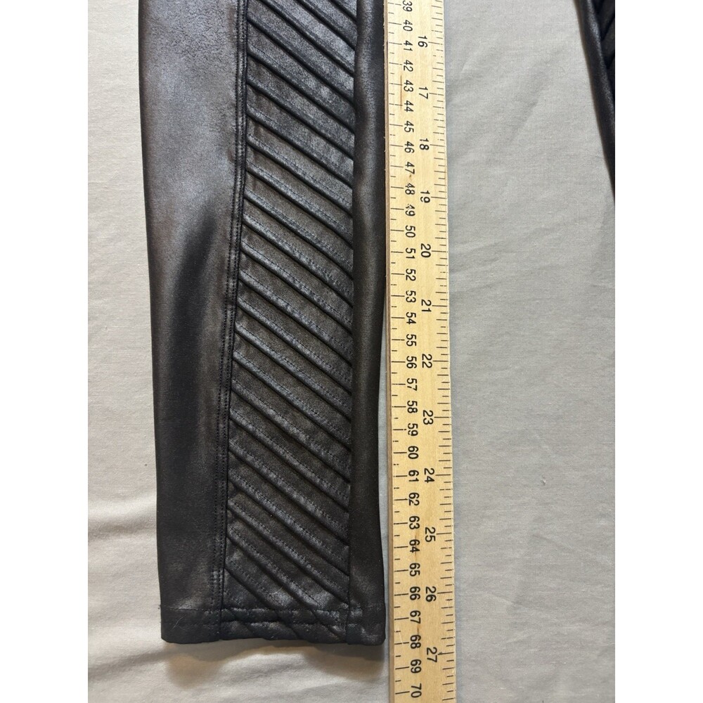 Spanx Womens Faux Leather Motorcycle Pull On Leggings Black Size  Large - Picture 5 of 5